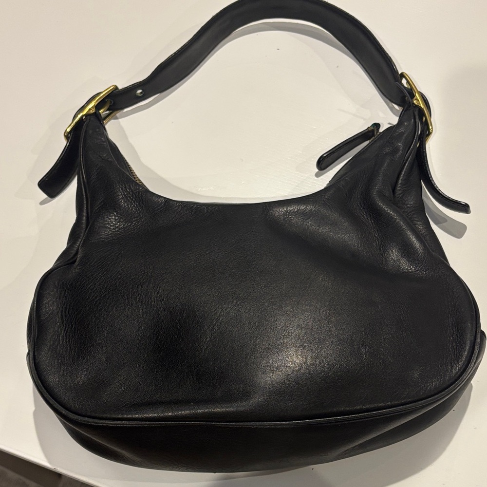 Vintage Coach East West Black Leather Hobo Bag 9342 - Picture 4 of 7